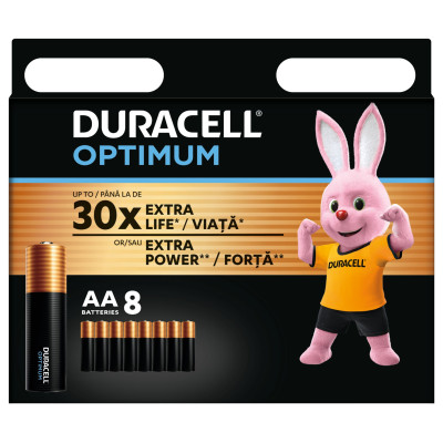 Батарейки алкаліновi ​Duracell Optimum AA CEE GEN3 8 штук (5000394158931) в Полтаве