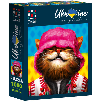 Пазли De.tail Радісний кіт у рожевій панамі (DT1000-07) в Тернополе