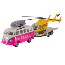 Автомодель Автопром Автобус з причепом біло-рожевий (AP7451/1)