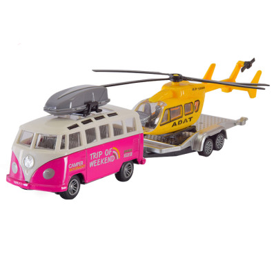 Автомодель Автопром Автобус з причепом біло-рожевий (AP7451/1)