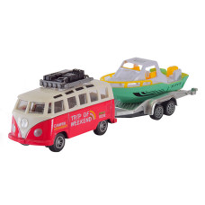 Автомодель Автопром Автобус з причепом біло-червоний (AP7451/2)