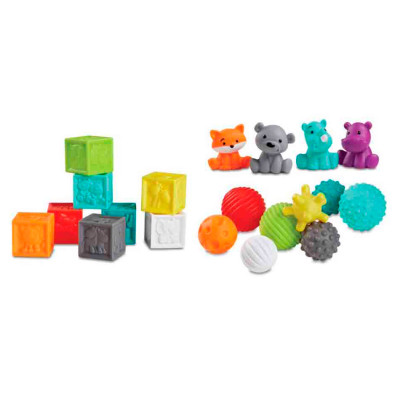 Мульти-сенсорний набір Infantino М'ячики, кубики і звірятка (005373) в Сумах Мульти-сенсорний набір Infantino М'ячики, кубики і звірятка (005373) в Сумах