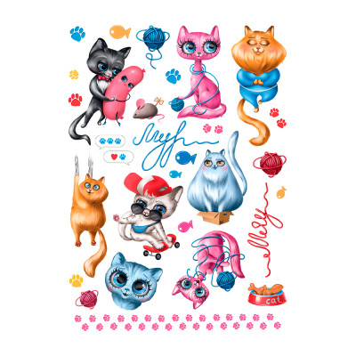 Набір тату для тіла Arley Sign Коти-бешкетники (1808) Набір тату для тіла Arley Sign Коти-бешкетники (1808)