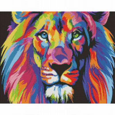 Алмазна мозаїка Brushme Веселковий лев (DBS1120) Алмазна мозаїка Brushme Веселковий лев (DBS1120)