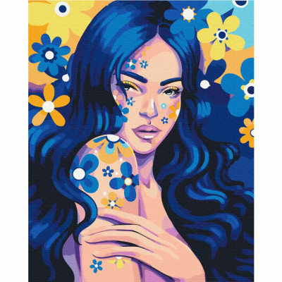 Картина за номерами Brushme Дівчина індиго (BS53734) в Сумах Картина за номерами Brushme Дівчина індиго (BS53734) в Сумах