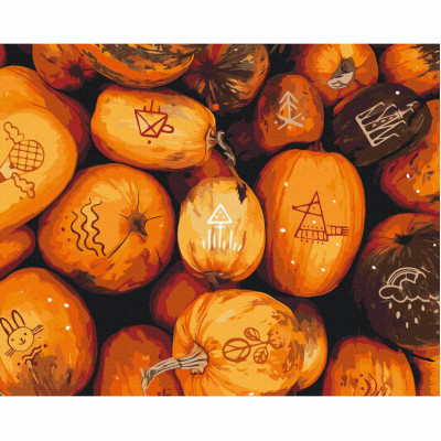 Картина за номерами Brushme Гарбузові орнаменти (BS53830) Картина за номерами Brushme Гарбузові орнаменти (BS53830)
