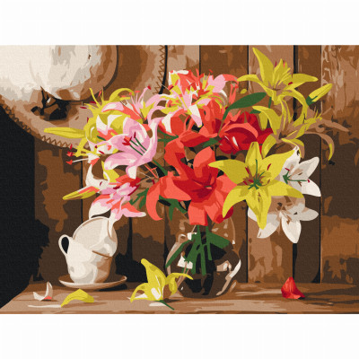 Картина за номерами Brushme Барвистий букет лілій (RBS52767) в Сумах Картина за номерами Brushme Барвистий букет лілій (RBS52767) в Сумах