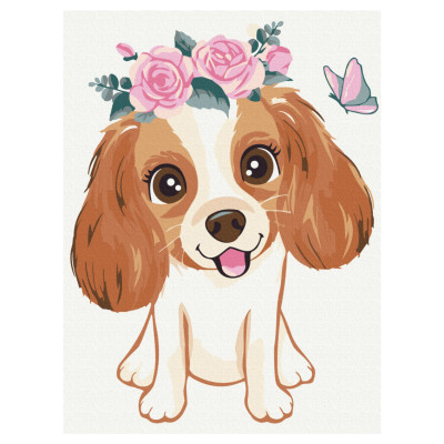 Картина за номерами Brushme Песик в віночку (KBS7115) Картина за номерами Brushme Песик в віночку (KBS7115)