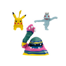 Набір фігурок Pokemon W19 Мачоп, Пікачу, Алола Мак (PKW3597)