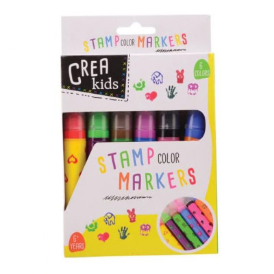 Набір маркерів для штампів Johntoy Crea Kids 6 кольорів (28310) в Чернигове
