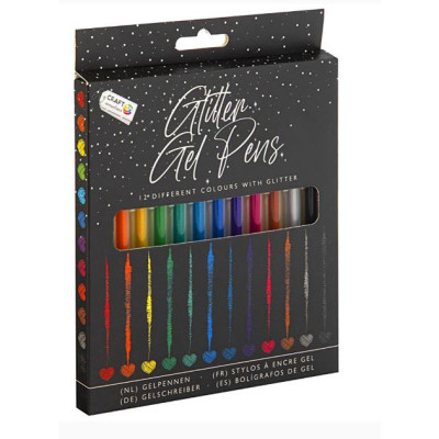Набір гелевих ручок Grafix з глітером 12 кольорів (CR7044/GE) Набір гелевих ручок Grafix з глітером 12 кольорів (CR7044/GE)