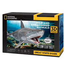 Тривимірний пазл CubicFun Зникаючі тварини Велика біла акула (DS1098h)
