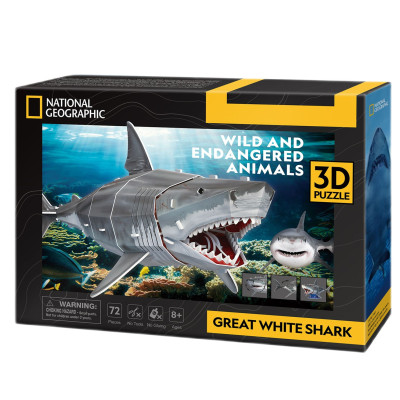 Тривимірний пазл CubicFun Зникаючі тварини Велика біла акула (DS1098h) в Херсоне