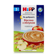 Органічна молочна каша HiPP Вівсяна з яблуком, з 5 міс., 250 г
