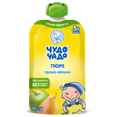 Фруктове пюре Чудо-Чадо Груша-яблуко, з 5 міс., 90 г Фруктове пюре Чудо-Чадо Груша-яблуко, з 5 міс., 90 г