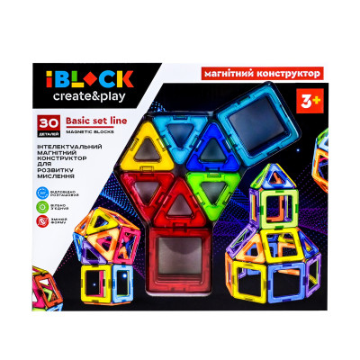 Магнітний конструктор IBLOCK 30 деталей (PL-923-526)