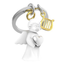 Брелок Metalmorphose White Angel and Chrome Heart and Gold Harp (8000020291018) Брелок Metalmorphose White Angel and Chrome Heart and Gold Harp (8000020291018)