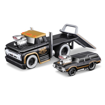 Ігровий набір Maisto Muscle machines Трейлер-транспортер та машинка 1966 Chevrolet C60 Flatbed та 1970 Oldsmobile Vista Causea (11532/6) Ігровий набір Maisto Muscle machines Трейлер-транспортер та машинка 1966 Chevrolet C60 Flatbed та 1970 Oldsmobile Vista Causea (11532/6)