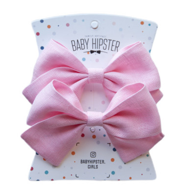 Бантики Baby Hipster Льон рожевий 2 штуки (2110000049256) в Полтаве