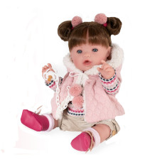 Пупс Munecas De Cuna дівчинка з коричневим волоссям 45 см (8436587143205)