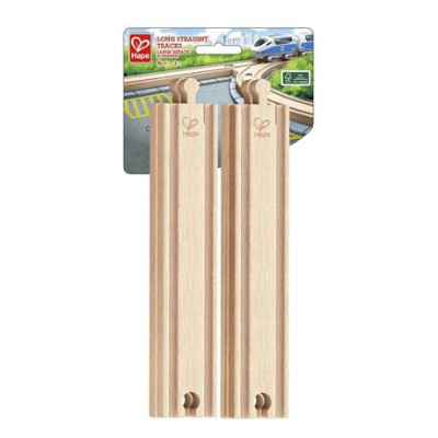 Ігровий набір Hape Довгі прямі рейки для залізниці (E3779) Ігровий набір Hape Довгі прямі рейки для залізниці (E3779)