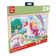 Пазл Hape Єдинороги з розмальовкою 24 елементи (E1642)