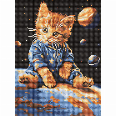 Алмазна мозаїка Ідейка Зоряний котик 30 х 40 см (AMO8167) в Черкассах