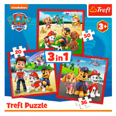 Пазли Trefl Paw Patrol Щасливі собаки 3 в 1 (34867)