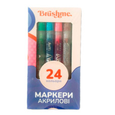 Набір акрилових маркерів Brushme на водній основі 24 шт (MACR24)