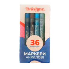 Набір акрилових маркерів Brushme на водній основі 36 шт (MACR36)