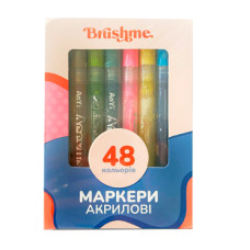 Набір акрилових маркерів Brushme на водній основі 48 шт (MACR48)