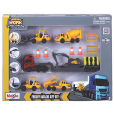 Ігровий набір Maisto Mini work machines Бордова вантажівка-тягач з із причепом (12630/4)