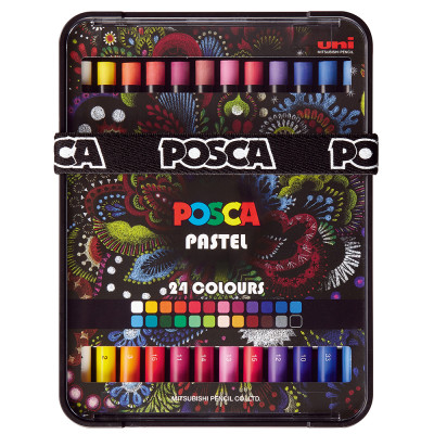 ​Пастель воскова UNI Posca Pastel 24 кольори (KPA-100/24C)