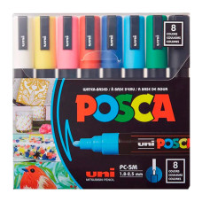 ​Набір маркерів UNI Posca 8 шт (PC-5M 8C)
