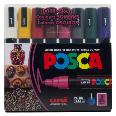 Набір маркерів UNI Posca Dark Color 8 шт (PC-5M DARK COLOR 8C) Набір маркерів UNI Posca Dark Color 8 шт (PC-5M DARK COLOR 8C)