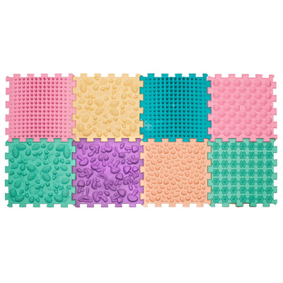 Масажний килимок Ortek Мікс Пазли 8 елементів пастель (12741) в Ровном