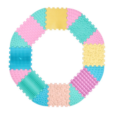 Масажний килимок Ortek Пазли 8 елементів + 8 секторів пастель (12900)