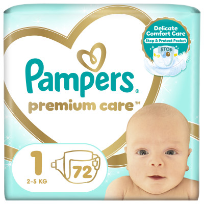 Підгузки Pampers Premium care S1 2-5 кг 72 шт (8006540858073)
