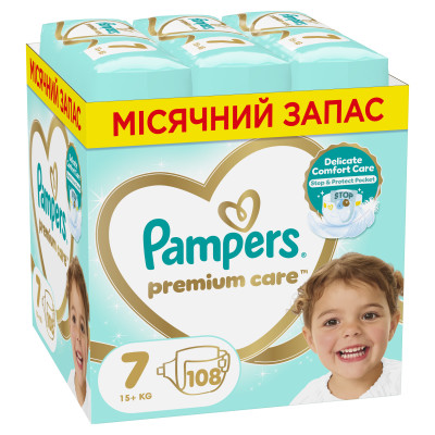 Підгузки Pampers Premium care Giant Plus 15+ кг 108 шт (8700216423632) в Луцке Підгузки Pampers Premium care Giant Plus 15+ кг 108 шт (8700216423632) в Луцке