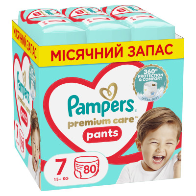 Підгузки-трусики Pampers Premium care Giant Plus 15+ кг 80 шт (8700216338981)