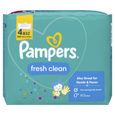 Вологі серветки Pampers Fresh clean 4x52 шт (8001841077949)
