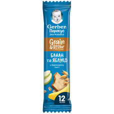Фруктово-злаковий батончик Gerber у вафельному листі з бананом та яблуком, з 12 міс., 25 г Фруктово-злаковий батончик Gerber у вафельному листі з бананом та яблуком, з 12 міс., 25 г