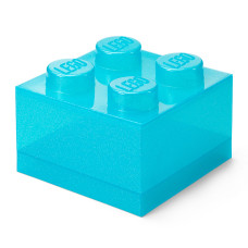 Коробка для зберігання LEGO Lifestyle Цеглинка 4 блакитний з блискітками (40090802)