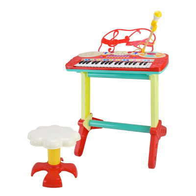 ​Музичний інструмент Країна Іграшок Піаніно з мікрофоном та стільцем червоне (808-8/2)