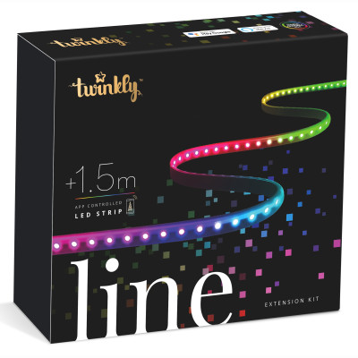 ​Стрічка Smart LED Twinkly Line RGB IP20 подовжувач TWL100STW-BEU 1.5м кабель чорний (TWL100ADP-B)