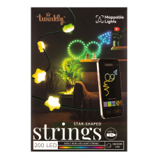 ​Гірлянда Smart LED Twinkly Strings Star RGB 200 IP20 12м USB-C кабель зелений (TWKS200RGB-G)