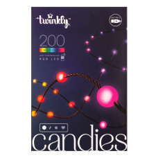 ​Гірлянда Smart LED Twinkly Candies Pearl RGB 200 IP20 12м USB-C кабель зелений (TWKP200RGB-G)