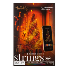 ​Гірлянда Smart LED Twinkly Strings Candle RGB 200 IP20 12м USB-C кабель прозорий (TWKC200RGB-T)