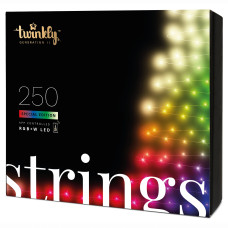​Гірлянда Smart LED Twinkly Strings RGBW 250 IP44 20м кабель прозорий (TWS250SPP-TEU)