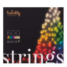 Гірлянда Smart LED Twinkly Strings RGBW 600 IP44 48м кабель чорний (TWS600SPP-BEU)